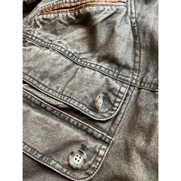 Vintage Willis & Geiger Wool Lined Hunting Chore Pocket Leather Trim Jacket L - Picture 3 of 13
